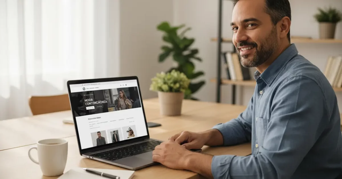 Empreendedor criando sua loja online com WordPress