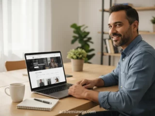 Empreendedor criando sua loja online com WordPress