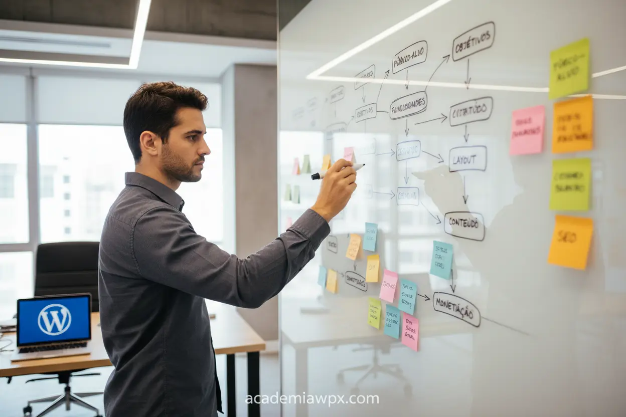Empreendedor planejando um site WordPress