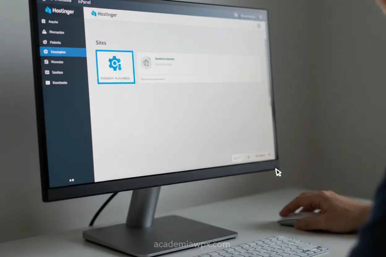 Tela do hPanel da Hostinger mostrando a opção de Auto Instalador.