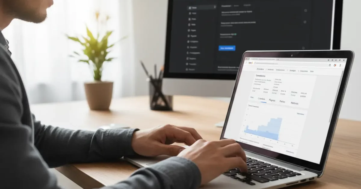 Homem integrando Google Search Console ao WordPress