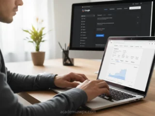 Homem integrando Google Search Console ao WordPress