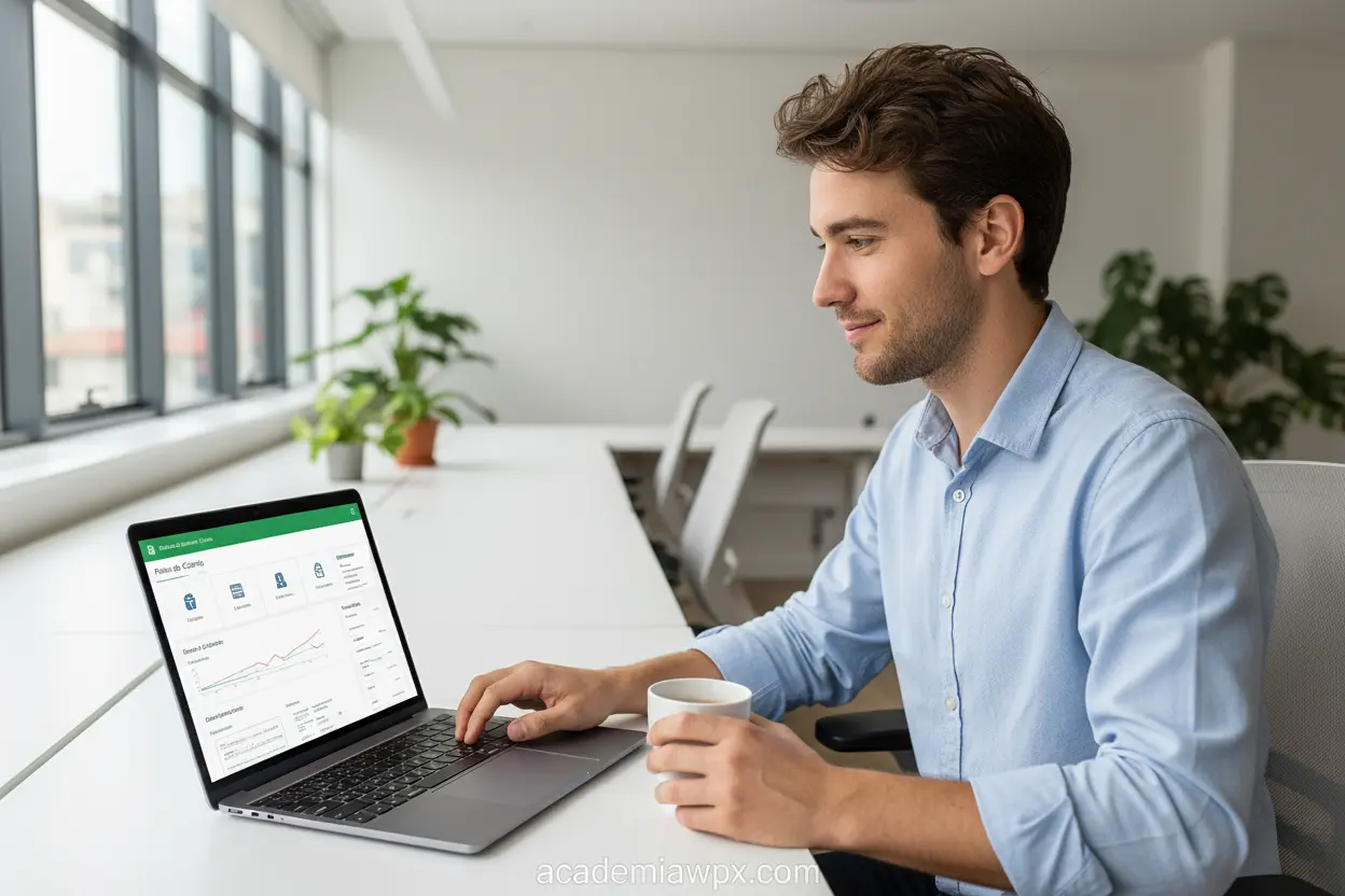 Homem feliz escolhendo a melhor hospedagem de site para iniciantes