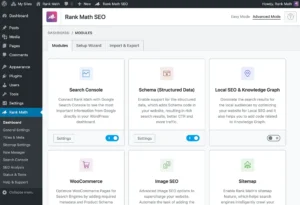 Rank math modules page
