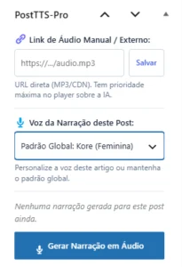 Posttt pro opções individuais do post