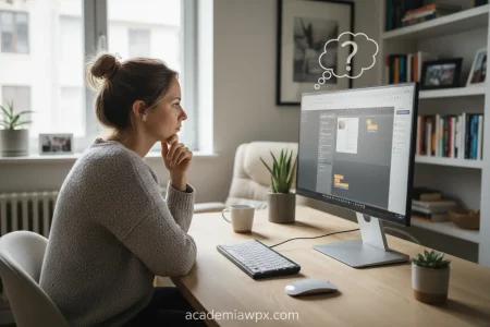 Homem avaliando o editor Gutenberg no WordPress